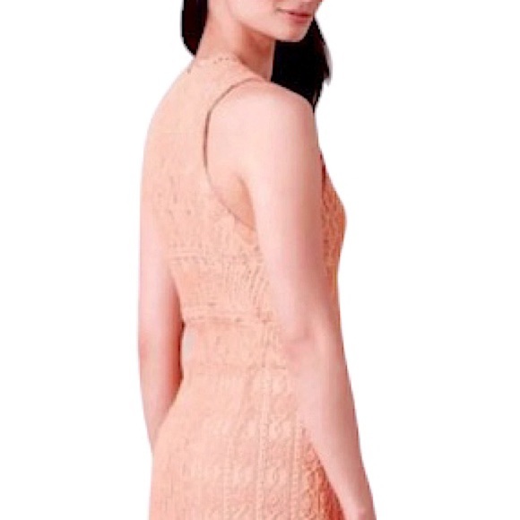 $298 Anthropologie Corina Laced Maxi Gown Medium Peach Lace Overlay Formal Dress - Picture 7 of 16